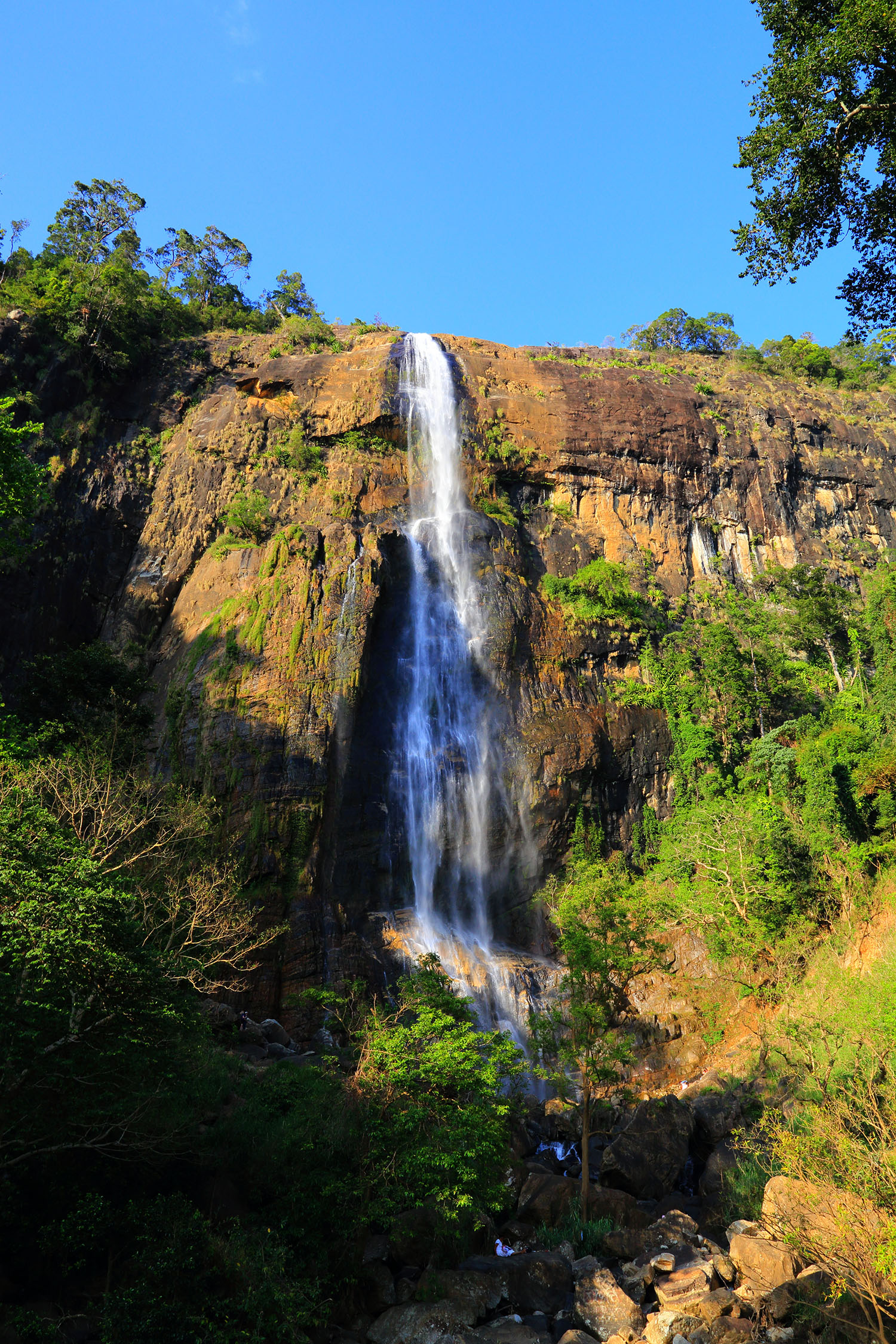 Diyaluma Falls dropping through the hills of southern Sri Lanka